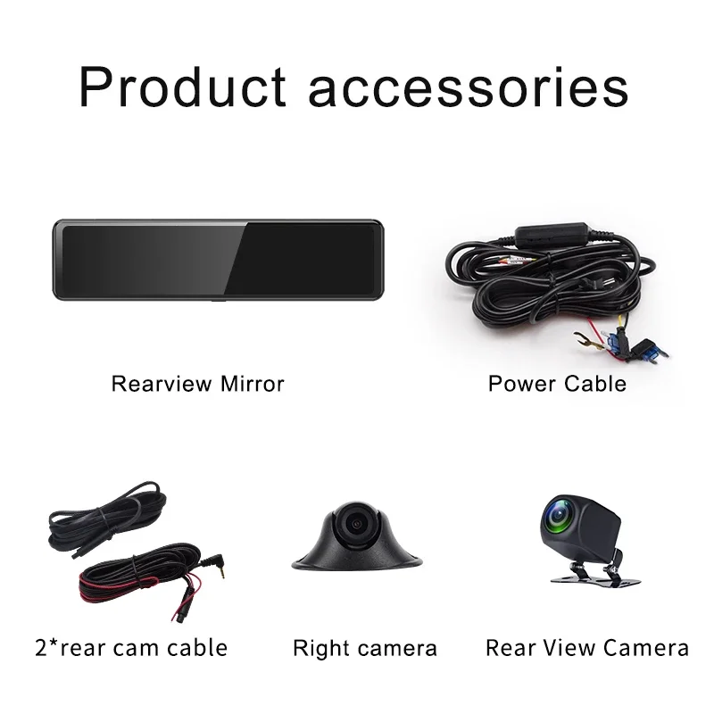 12 inç 1080P Aynalı Araç Kamer - Dash Cam 3 Channel 1080P incelemesi ve fiyatı