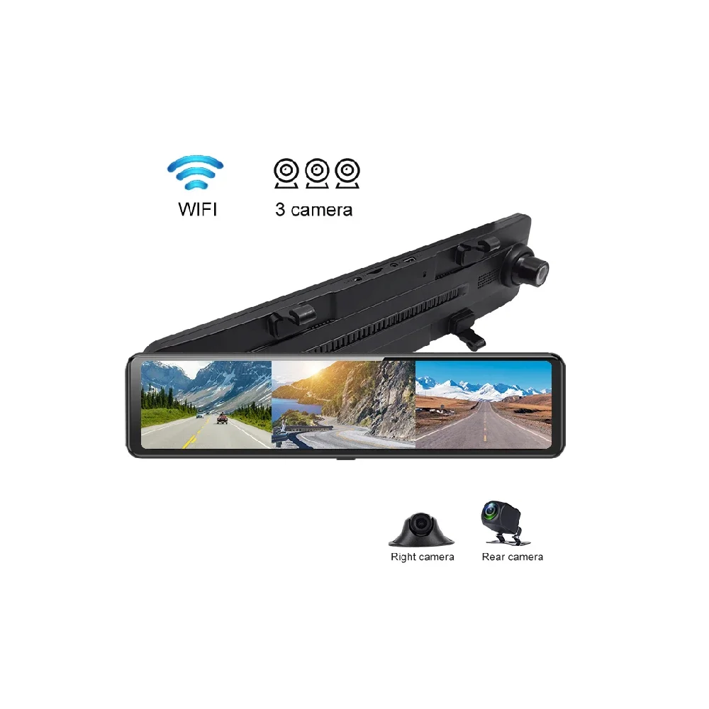 12 inç 1080P Aynalı Araç Kamer - Dash Cam 3 Channel 1080P incelemesi ve fiyatı