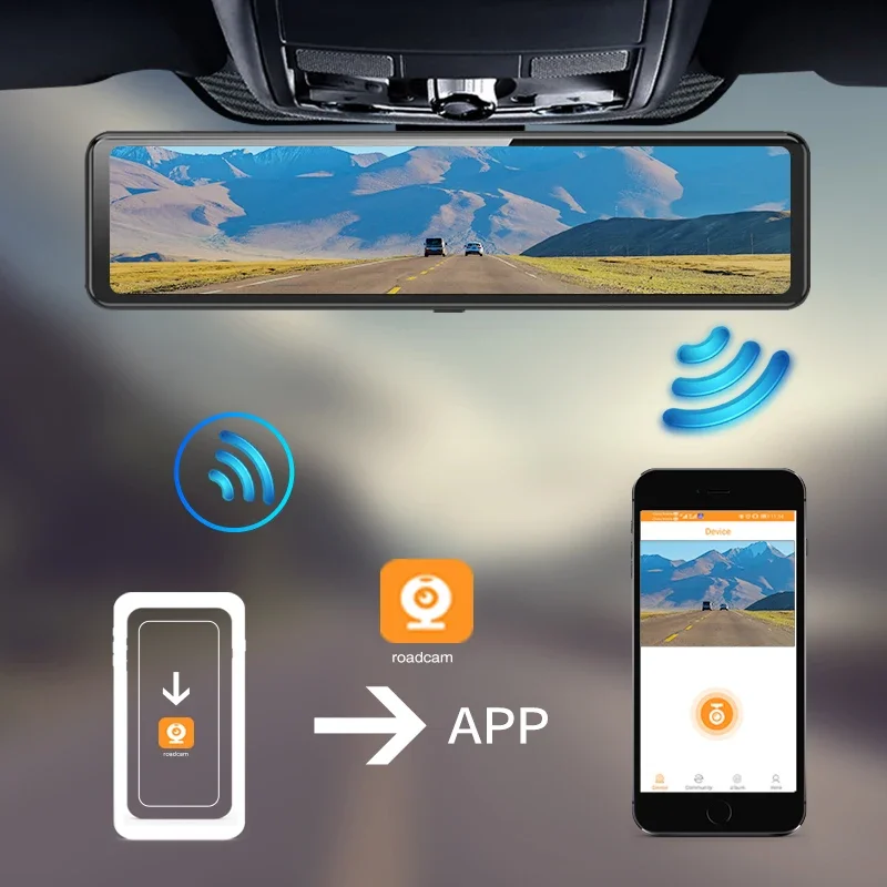 12 inç 1080P Aynalı Araç Kamer - Dash Cam 3 Channel 1080P incelemesi ve fiyatı